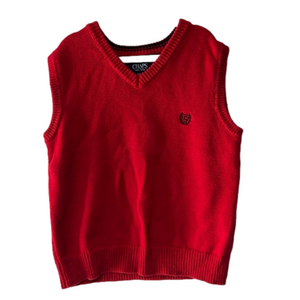 Boys‎ Chaps Red Navy sweater vest size S 8 great for Christmas comfy warm